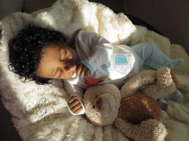 Ethnic Reborn baby boy by Fay O'Neal - www.cuddlemesoft.com