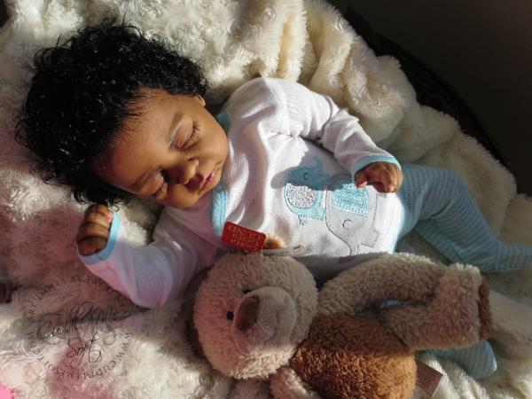 Ethnic Reborn baby boy by Fay O'Neal - www.cuddlemesoft.com