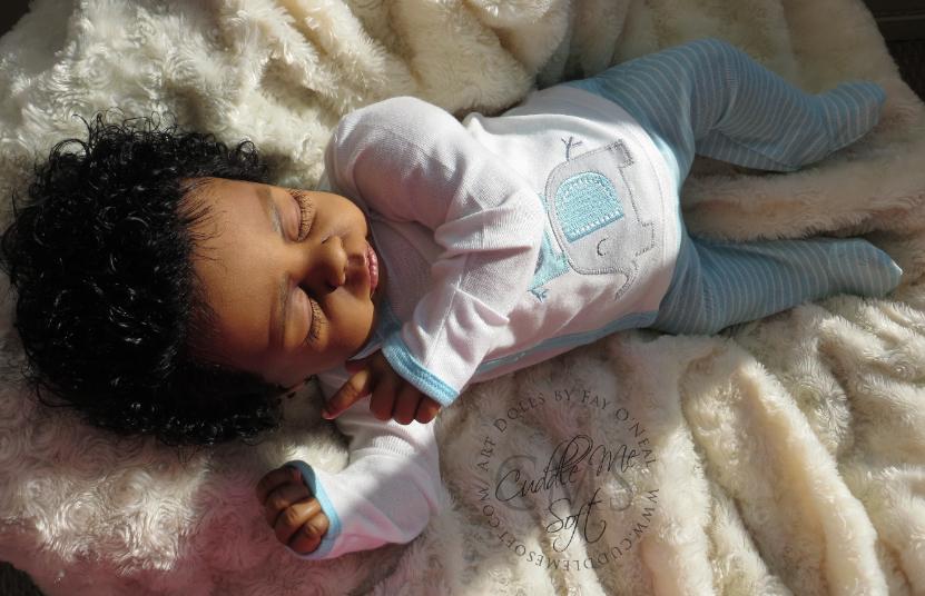AA / Ethnic Reborn baby boy by Fay O'Neal 