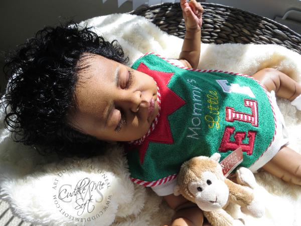 Ethnic Reborn baby boy by Fay O'Neal - www.cuddlemesoft.com