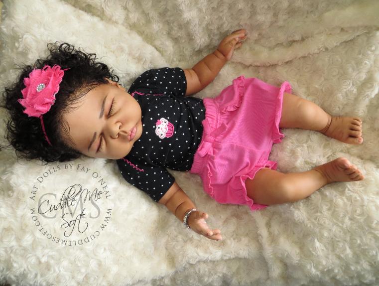 Adorable AA / Ethnic Reborn baby girl by Fay O'Neal