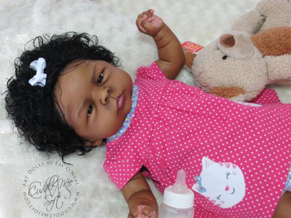 Adorable Ethnic Reborn doll for sale by Fay O'Neal