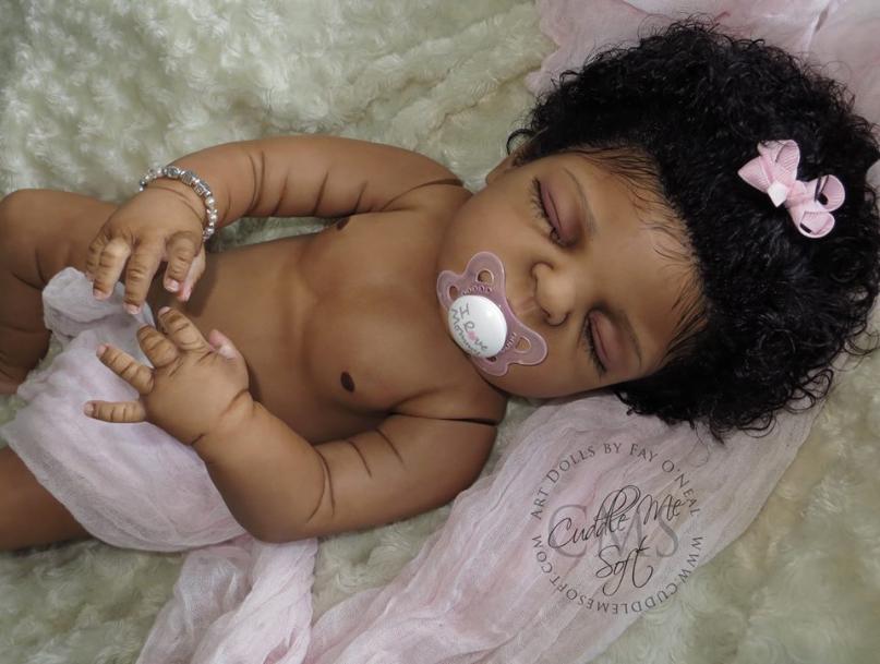 Ethnic reborn baby girl - Like silicone baby