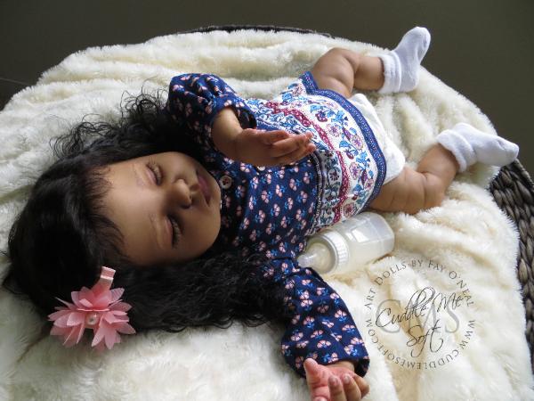 Biracial Reborn Baby Girl for sale by www.cuddlemesoft.com